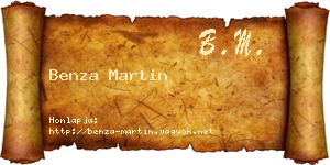 Benza Martin névjegykártya